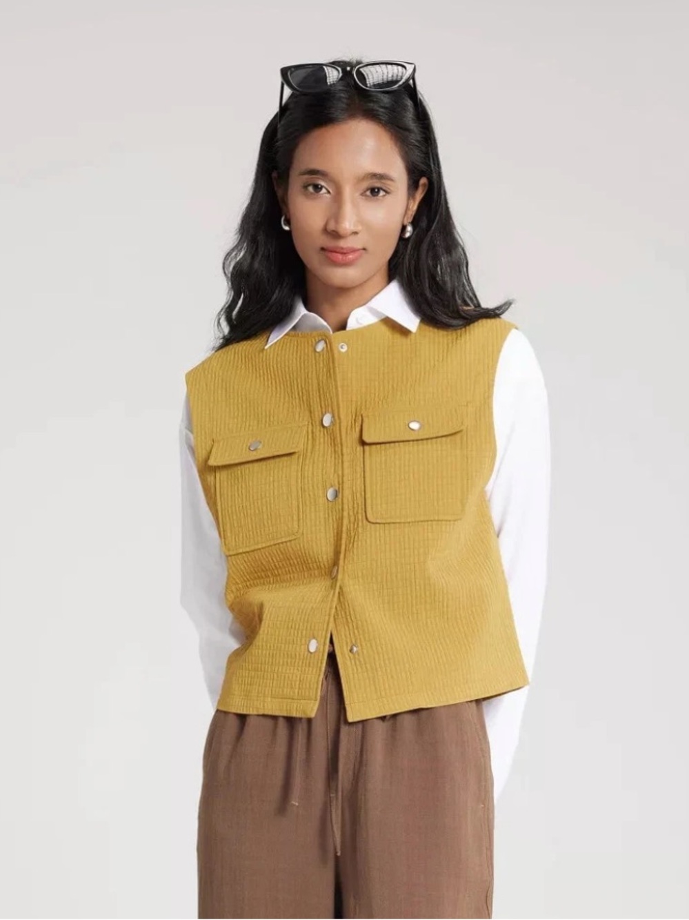 Women's Textured Vest with Pocket - A New Day L